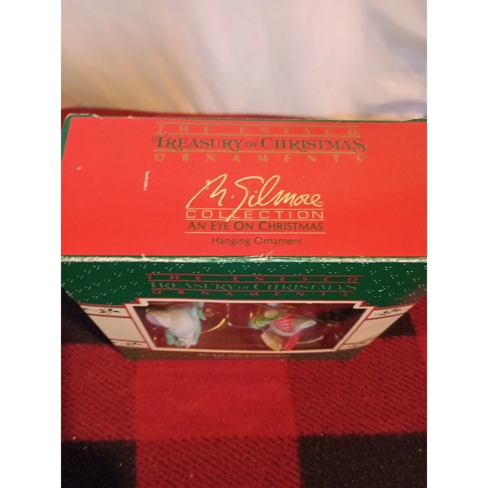 Enesco Treasury Of Christmas Ornament  'An Eye On Christmas' 1988 Gilmore Mice